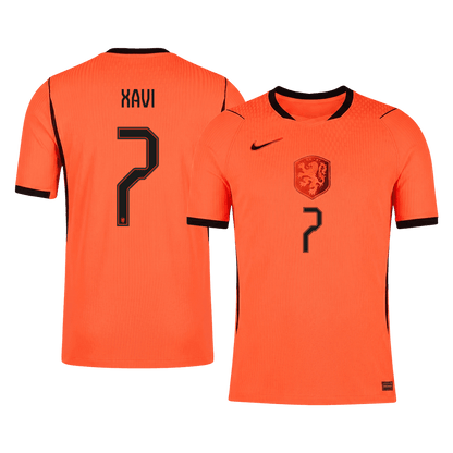 XAVI #7 Netherlands Mens Home Soccer Jersey World Cup 2026 Orange - Player Version