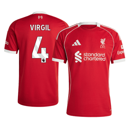 VIRGIL #4 Liverpool Mens Home Soccer Jersey 2025/26 Red