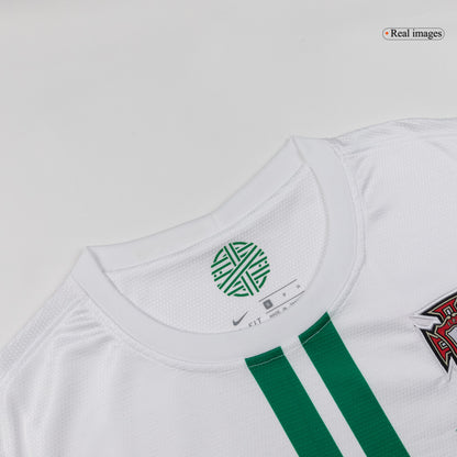 Retro Portugal Mens Away Long Sleeve Soccer Jersey 2012 White