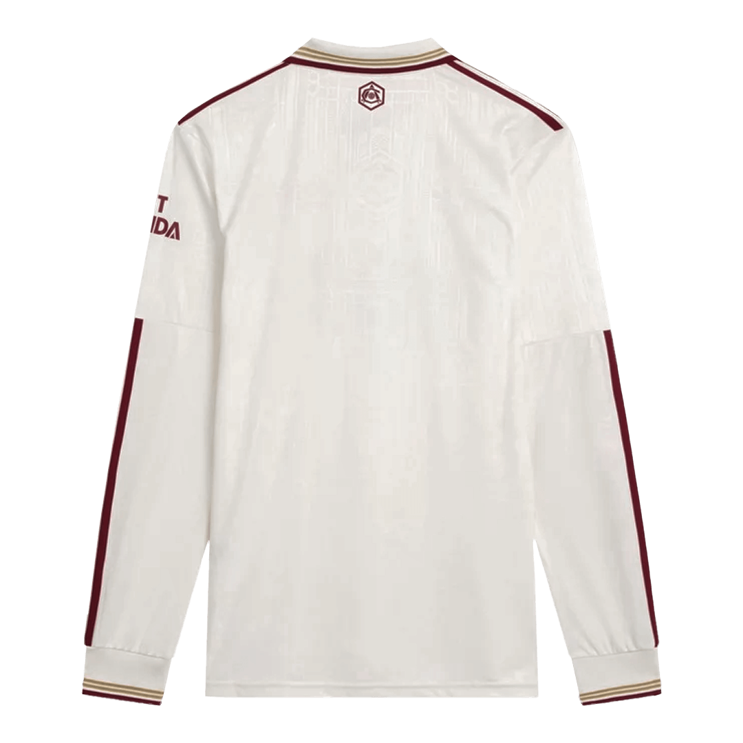 Arsenal Mens Third Away Long Sleeve Soccer Jersey 2025/26 White