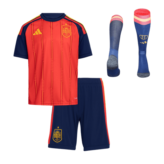 Spain Kids Home Soccer Full Set World Cup 2026 Red [PREMIUM]