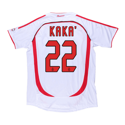 Retro KAKA' #22 AC Milan Mens Away Soccer Jersey UCL 2006/07 White
