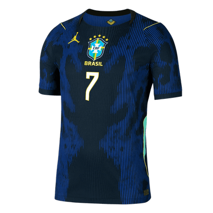 VINI JR. #7 Brazil Mens Away Soccer Jersey World Cup 2026 Navy - Player Version