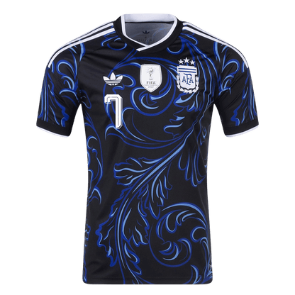 DE PAUL #7 Argentina Mens Away Soccer Jersey World Cup 2026 Black