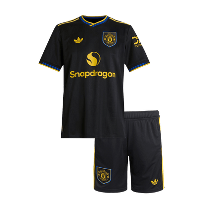 Manchester United Kids Third Away Soccer Kit 2025/26 Black