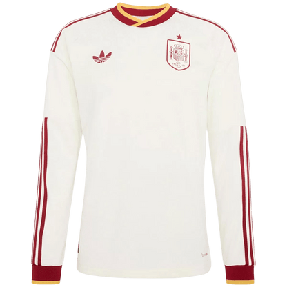 Spain Mens Away Long Sleeve Soccer Jersey World Cup 2026 White