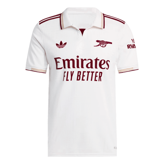 Arsenal Mens Third Away Soccer Jersey 2025/26 White - Player Version