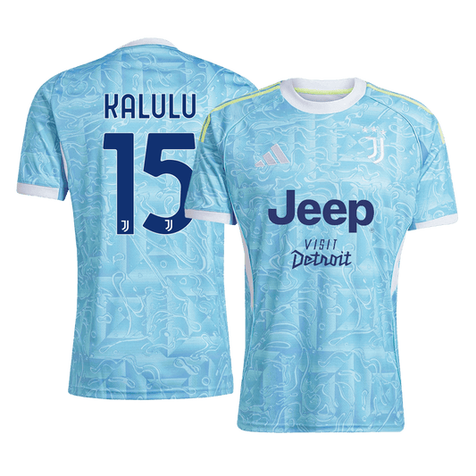 KALULU #15 Juventus Mens Away Soccer Jersey 2025/26 Blue