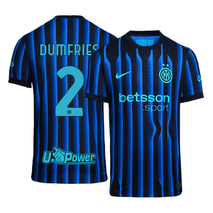 DUMFRIES #2 Inter Milan Mens Home Soccer Jersey 2025/26 Blue&Black - Player Version