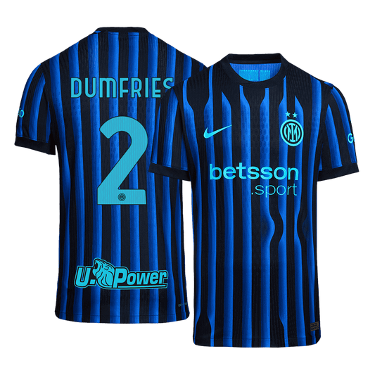 DUMFRIES #2 Inter Milan Mens Home Soccer Jersey 2025/26 Blue&Black - Player Version