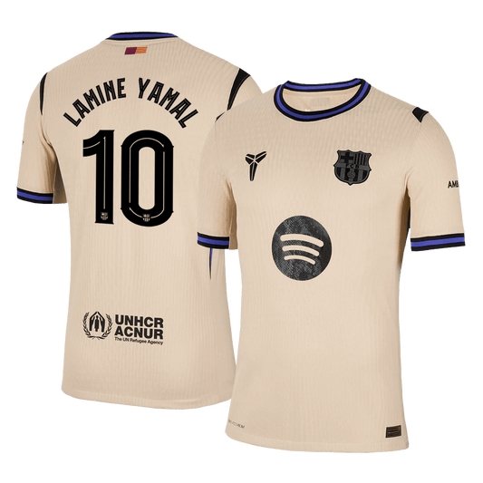 LAMINE YAMAL #10 Barcelona Mens Away Soccer Jersey UCL 2025/26 Yellow - Player Version