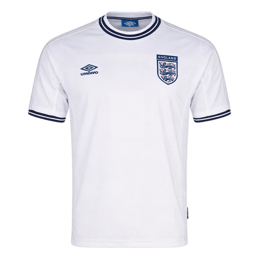 Retro England Mens Home Soccer Jersey 2000 White