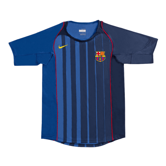 Retro Barcelona Mens Away Soccer Jersey 2004/05 Blue