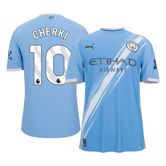 CHERKI #10 Manchester City Mens Home Soccer Jersey 2025/26 Blue [PREMIUM]