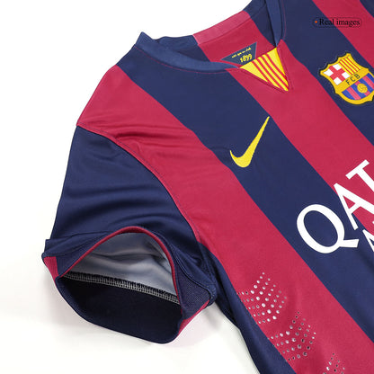 Retro SUÁREZ #9 Barcelona Mens Home Soccer Jersey 2014/15 Red&Blue