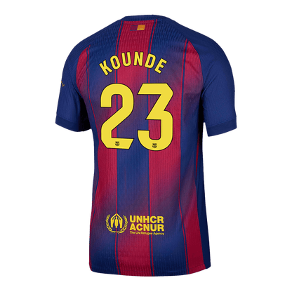 KOUNDE #23 Barcelona Mens Home Soccer Jersey 2025/26 Red&Blue - Player Version