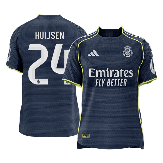 HUIJSEN #24 Real Madrid Mens Away Soccer Jersey 2025/26 Navy - Player Version [PREMIUM]
