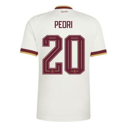 PEDRI #20 Spain Mens Away Soccer Jersey World Cup 2026 White