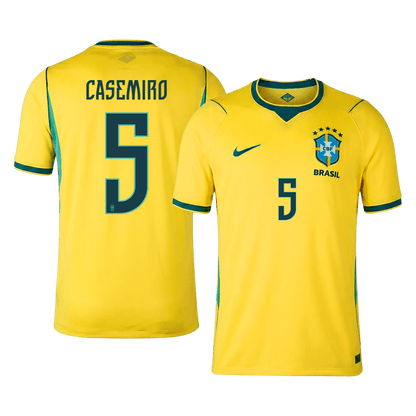 CASEMIRO #5 Brazil Mens Home Soccer Jersey World Cup 2026 Yellow