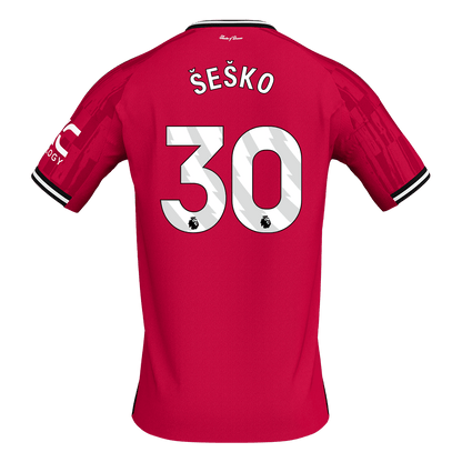 ŠEŠKO #30 Manchester United Mens Home Soccer Jersey 2025/26 Red [PREMIUM]