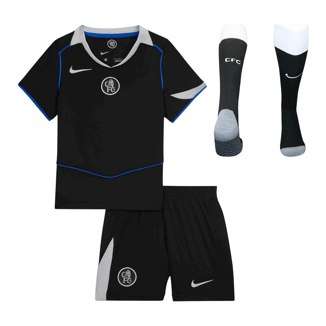 Chelsea Kids Third Away Soccer Full Set 2025/26 Black