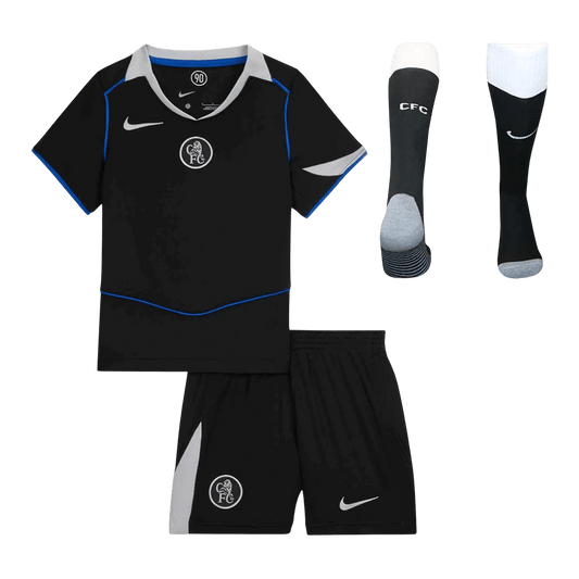 Chelsea Kids Third Away Soccer Full Set 2025/26 Black