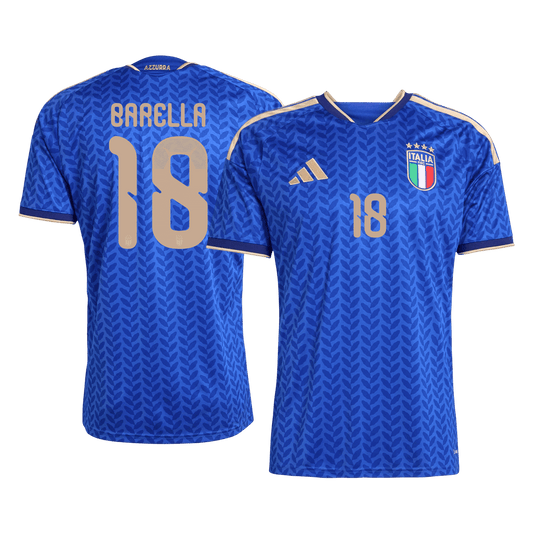 BARELLA #18 Italy Mens Home Soccer Jersey World Cup 2026 Blue [PREMIUM]