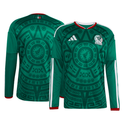 Mexico Mens Home Long Sleeve Soccer Jersey World Cup 2026 Green