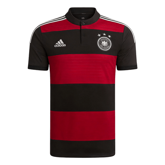 Retro Germany Mens Away Soccer Jersey 2014 Black&Red