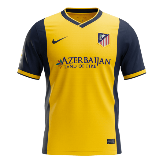 Retro Atletico Madrid Mens Away Soccer Jersey 2013/14 Yellow