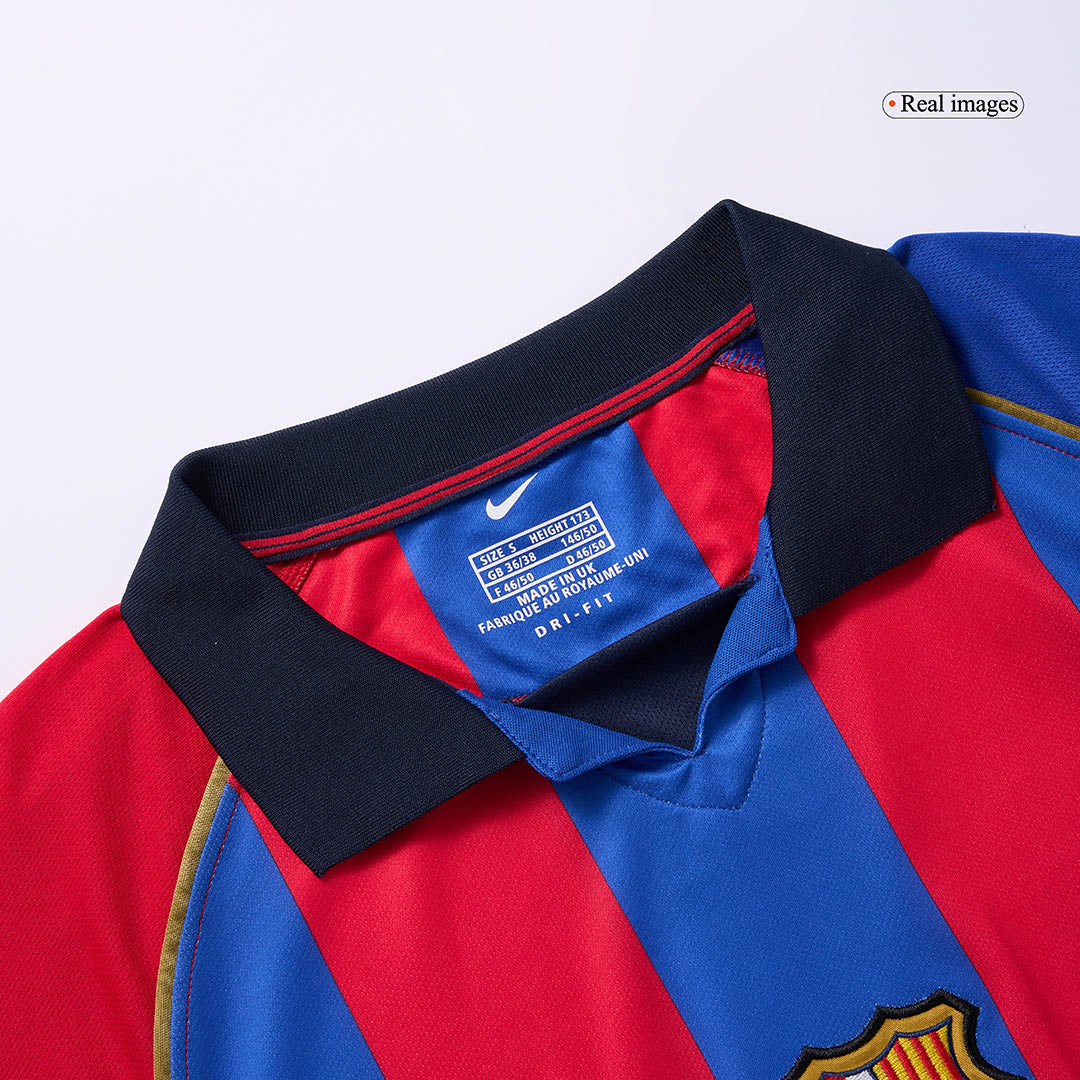 Retro XAVI #6 Barcelona Mens Home Soccer Jersey 2001/02 Red&Blue