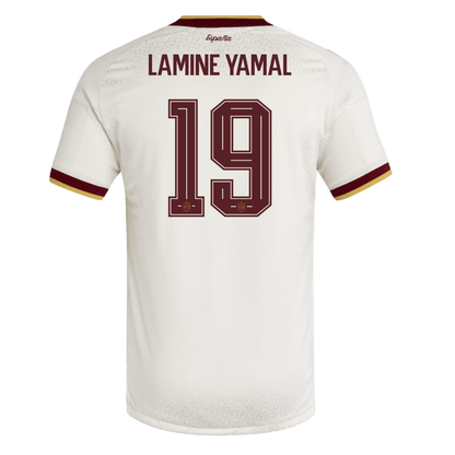 LAMINE YAMAL #19 Spain Mens Away Soccer Jersey World Cup 2026 White - Player Version