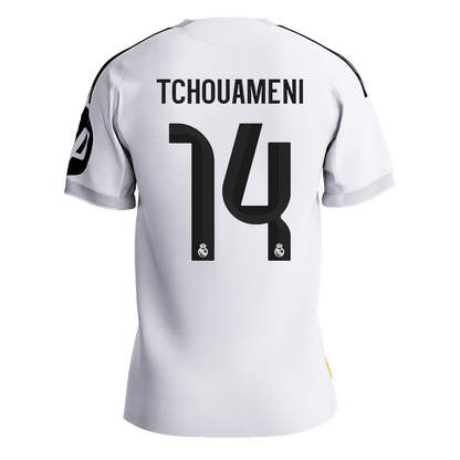 TCHOUAMENI #14 Real Madrid Mens Home Soccer Jersey 2025/26 White - Player Version [PREMIUM]