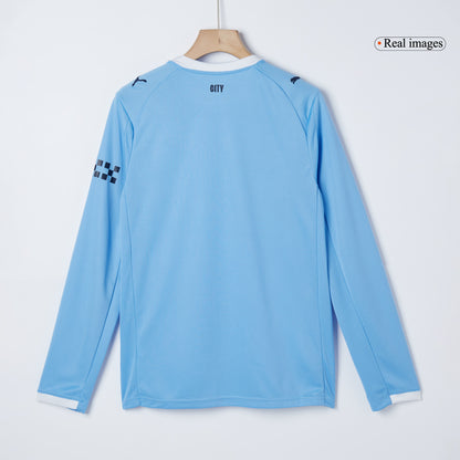 Manchester City Mens Home Long Sleeve Soccer Jersey 2025/26 Blue
