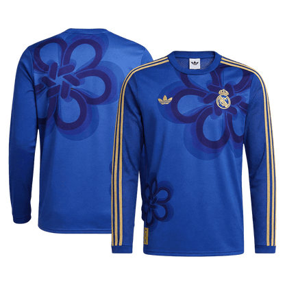 Real Madrid Mens Long Sleeve Soccer Jersey 2025/26 Blue