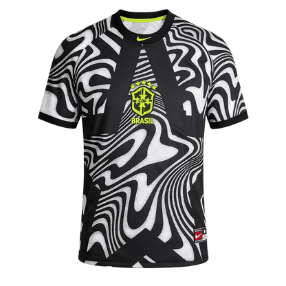 Brazil Mens Soccer Jersey World Cup 2026 Black &White