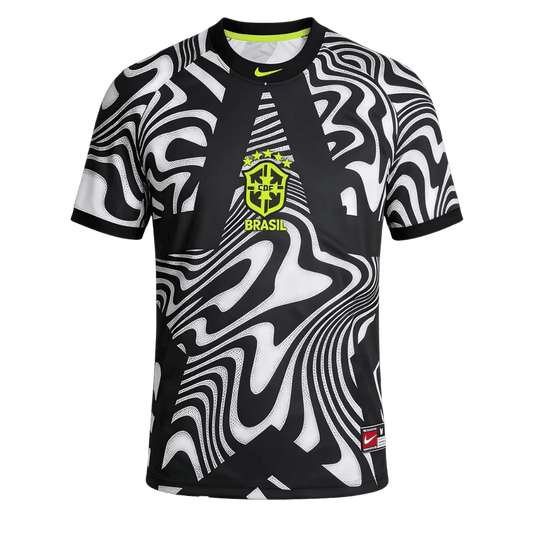 Brazil Mens Soccer Jersey World Cup 2026 Black &White