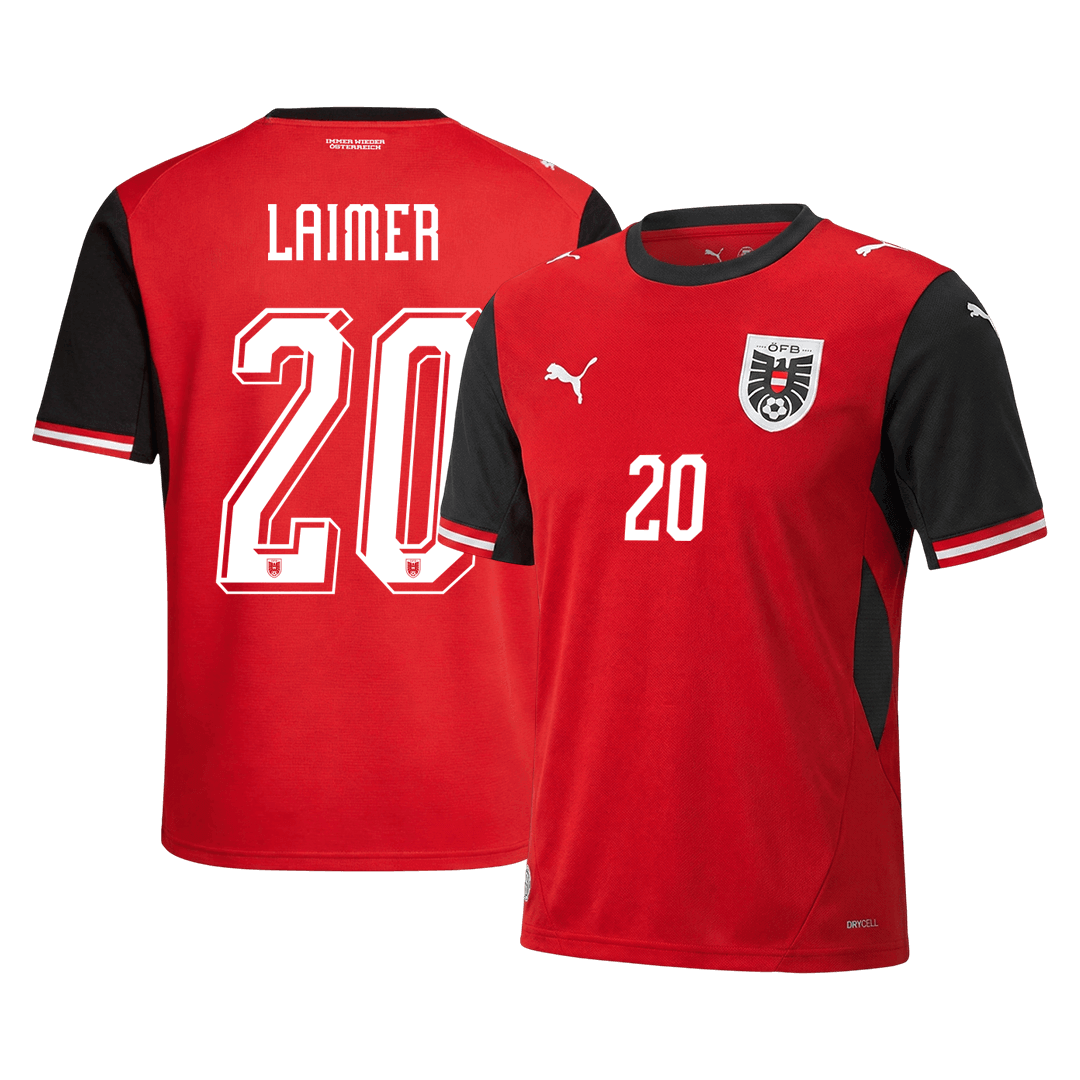 LAIMER #20 Austria Mens Home Soccer Jersey World Cup 2026 Red