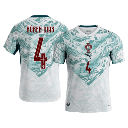 RÚBEN DIAS #4 Portugal Mens Away Soccer Jersey World Cup 2026 White&Green