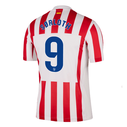 SØRLOTH #9 Atletico Madrid Mens Home Soccer Jersey 2025/26 Red&White