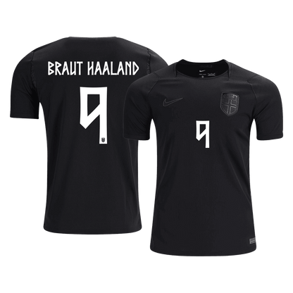BRAUT HAALAND #9 Norway Mens Away Soccer Jersey World Cup 2026 Black