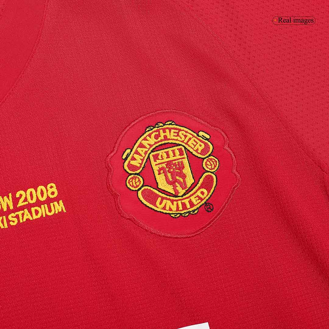 Retro SCHOLES #18 Manchester United Mens Home Soccer Jersey UCL Final UCL 2007/08 Red