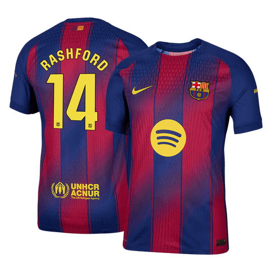 RASHFORD #14 Barcelona Mens Home Soccer Jersey 2025/26 Red&Blue - Player Version