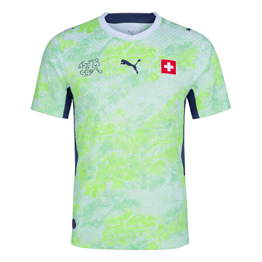 Switzerland Mens Away Soccer Jersey World Cup 2026 Green - Player Version
