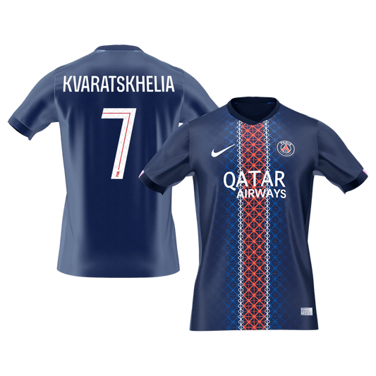 KVARATSKHELIA #7 PSG Mens Home Soccer Jersey 2025/26 Navy [PREMIUM]