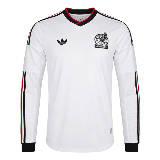 Mexico Mens Away Long Sleeve Soccer Jersey World Cup 2026 White