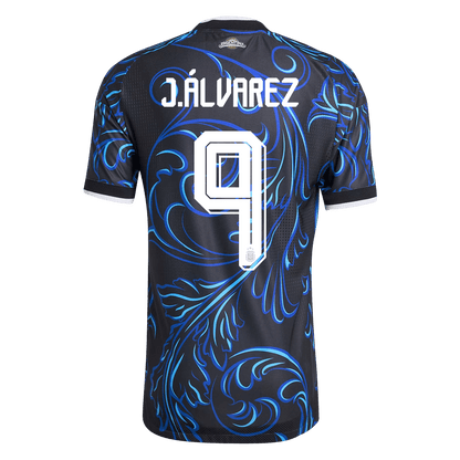 J. ÁLVAREZ #9 Argentina Mens Away Soccer Jersey World Cup 2026 Black - Player Version