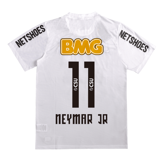 Retro NEYMAR JR #11 Santos FC Mens Home Soccer Jersey 2012 White