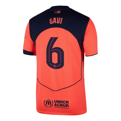GAVI #6 Barcelona Mens Third Away Soccer Jersey UCL 2025/26 Orange