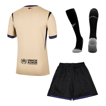 Barcelona Mens Away Soccer Full Set 2025/26 Yellow&Black